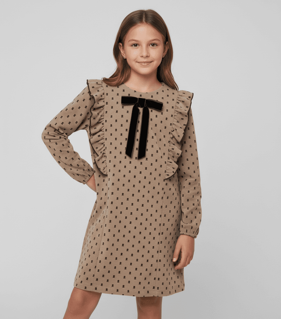 dress P.T.S. Beige with black