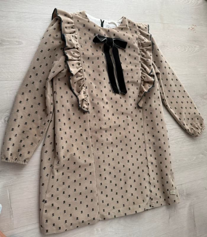 dress P12B beige with black