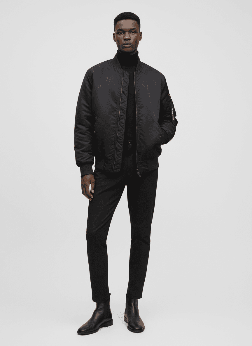 Kurtka bomberka H&M Czarny (zewnętrzny), pomarańczowy (podszewka)